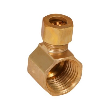 EVERFLOW 3/8" O.D. COMP x 1/2" FIP Reducing 90° Elbow Pipe Fitting, Lead Free Brass C70R-3812-NL